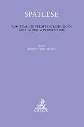 Wiedemann / Henssler |  Spätlese | Buch |  Sack Fachmedien