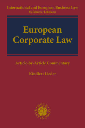 Kindler / Lieder |  European Corporate Law | Buch |  Sack Fachmedien