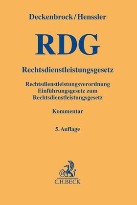 Deckenbrock / Henssler | Rechtsdienstleistungsgesetz: RDG | Buch | 978-3-406-71532-7 | sack.de