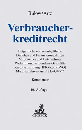 Bülow / Artz |  Verbraucherkreditrecht | Buch |  Sack Fachmedien
