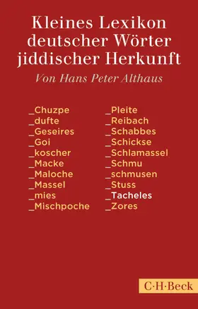 Althaus |  Kleines Lexikon deutscher Wörter jiddischer Herkunft | eBook | Sack Fachmedien