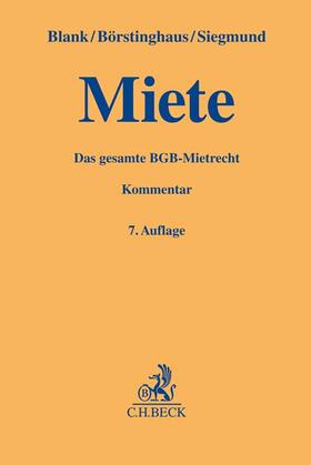 Blank / Börstinghaus / Siegmund | Miete | Buch | 978-3-406-76925-2 | sack.de
