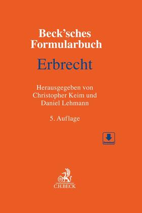 Keim / Lehmann |  Beck'sches Formularbuch Erbrecht | Buch |  Sack Fachmedien