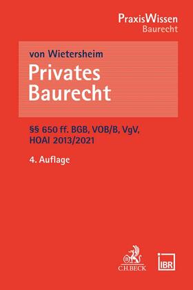 Wietersheim | Privates Baurecht | Buch | 978-3-406-78033-2 | sack.de
