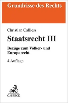 Calliess |  Staatsrecht III | Buch |  Sack Fachmedien