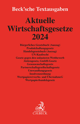 Aktuelle Wirtschaftsgesetze 2024 | Buch | 978-3-406-80467-0 | sack.de
