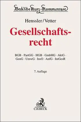 Henssler / Vetter |  Gesellschaftsrecht | Buch |  Sack Fachmedien