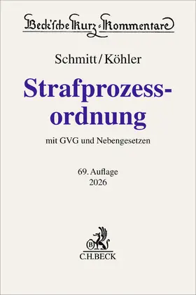 Schmitt / Köhler | Strafprozessordnung. StPO | Buch | 978-3-406-83844-6 | www.sack.de