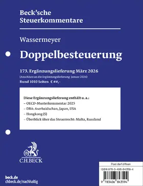 Doppelbesteuerung  173. Ergänzungslieferung | Loseblattwerk | www.sack.de
