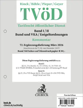 TVöD 72. Ergänzungslieferung | Loseblattwerk | www.sack.de