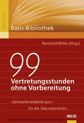 Miller |  99 Vertretungsstunden ohne Vorbereitung | eBook | Sack Fachmedien