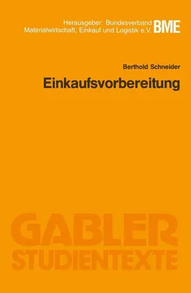 Schneider | Einkaufsvorbereitung | Buch | 978-3-409-00607-1 | sack.de