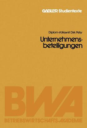 Petry | Petry, D: Unternehmensbeteiligungen | Buch | 978-3-409-01727-5 | sack.de