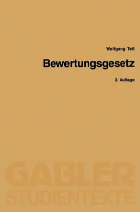 Teß |  Bewertungsgesetz | Buch |  Sack Fachmedien