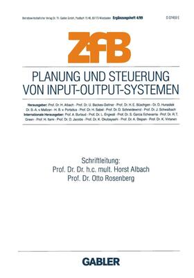 Albach / Rosenberg | Planung und Steuerung von Input-Output-Systemen | Buch | 978-3-409-11493-6 | sack.de