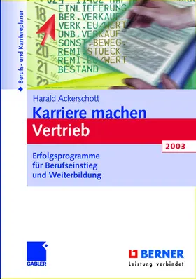 Ackerschott |  Karriere machen Vertrieb 2003 | Buch |  Sack Fachmedien