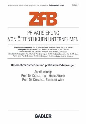 Albach / Witte | Privatisierung von öffentlichen Unternehmen | Buch | 978-3-409-12075-3 | sack.de