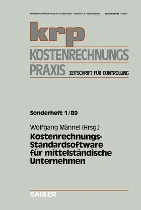 Männel |  Kostenrechnungs-Standardsoftware für mittelständische Unternehmen | Buch |  Sack Fachmedien