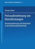 Siems |  Siems, F: Preiswahrnehmung von Dienstleistungen | Buch |  Sack Fachmedien