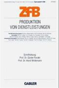 Fandel / Wildemann |  Produktion von Dienstleistungen | Buch |  Sack Fachmedien