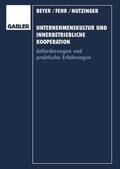 Fehr / Nutzinger |  Unternehmenskultur und innerbetriebliche Kooperation | Buch |  Sack Fachmedien