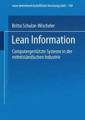 Schulze-Wischeler |  Lean Information | Buch |  Sack Fachmedien