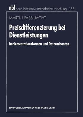 Fassnacht | Fassnacht, M: Preisdifferenzierung bei Dienstleistungen | Buch | sack.de