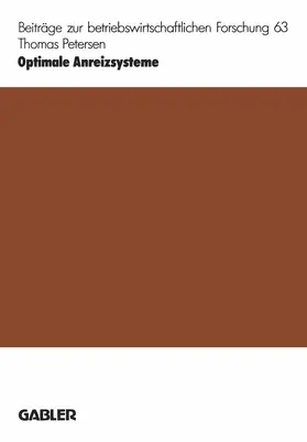 Petersen |  Optimale Anreizsysteme | Buch |  Sack Fachmedien