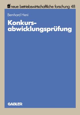 Heni | Heni, B: Konkursabwicklungsprüfung | Buch | sack.de