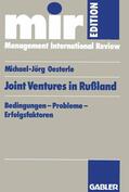 Oesterle |  Oesterle, M: Joint-Ventures in Rußland | Buch |  Sack Fachmedien