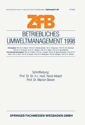 Steven / Albach |  Betriebliches Umweltmanagement 1998 | Buch |  Sack Fachmedien