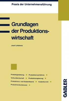 Löffelholz |  Grundlagen der Produktionswirtschaft | Buch |  Sack Fachmedien