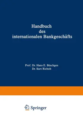 Richolt / Büschgen |  Handbuch des internationalen Bankgeschäfts | Buch |  Sack Fachmedien