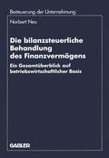 Neu |  Neu, N: Die bilanzsteuerliche Behandlung des Finanzvermögens | Buch |  Sack Fachmedien