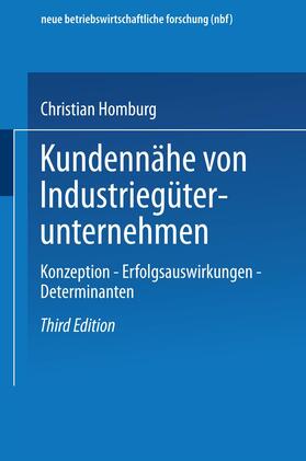 Homburg |  Homburg, C: Kundennähe von Industriegüterunternehmen | Buch |  Sack Fachmedien