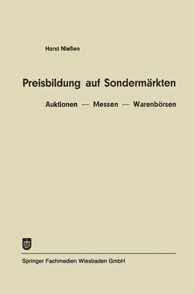 Niessen |  Preisbildung auf Sondermärkten | Buch |  Sack Fachmedien