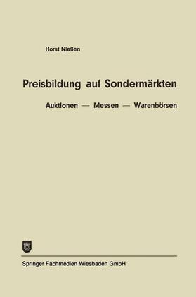 Niessen | Preisbildung auf Sondermärkten | Buch | 978-3-409-36531-4 | sack.de