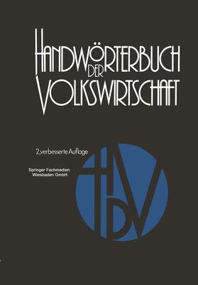 Adam / Eichhorn / Albuschkat | Handwörterbuch der Volkswirtschaft | Buch | 978-3-409-60272-3 | sack.de