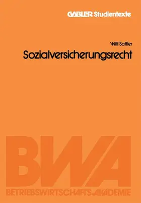 Sattler |  Sozialversicherungsrecht | Buch |  Sack Fachmedien