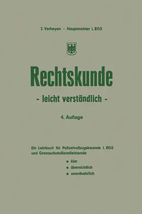 Verheyen |  Rechtskunde - leicht verständlich | Buch |  Sack Fachmedien