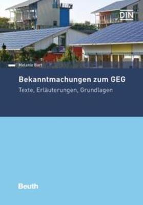 Bart | Bekanntmachungen zum GEG | Buch | 978-3-410-30373-2 | sack.de