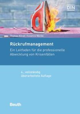 Klindt / Wende / DIN e.V. | Rückrufmanagement | Buch | 978-3-410-30448-7 | sack.de