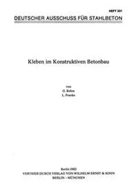 DAfStb |  Kleben im Konstruktiven Betonbau | Buch |  Sack Fachmedien