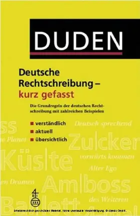 Stang |  Duden, Deutsche Rechtschreibung kurz gefasst | eBook | Sack Fachmedien