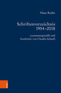 Thiergen |  Schriftenverzeichnis Hans Rothe | Buch |  Sack Fachmedien