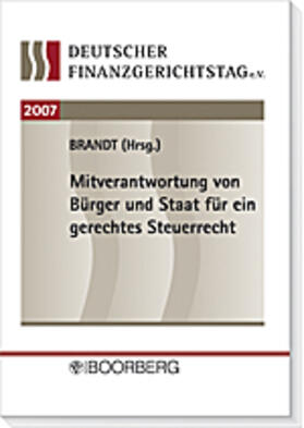 Brandt |  Mitverantwortung von Bürger und Staat für ein gerechtes Steuerrecht | Buch |  Sack Fachmedien