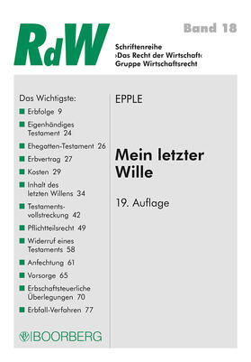 Epple | Mein letzter Wille | Buch | 978-3-415-04715-0 | sack.de