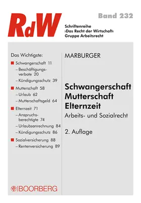 Marburger |  Schwangerschaft - Mutterschaft - Elternzeit | Buch |  Sack Fachmedien
