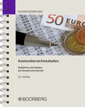 Schmeckenbecher |  Kostenübersichtstabellen | Buch |  Sack Fachmedien
