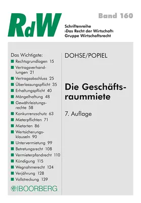 Dohse / Popiel |  Die Geschäftsraummiete | Buch |  Sack Fachmedien